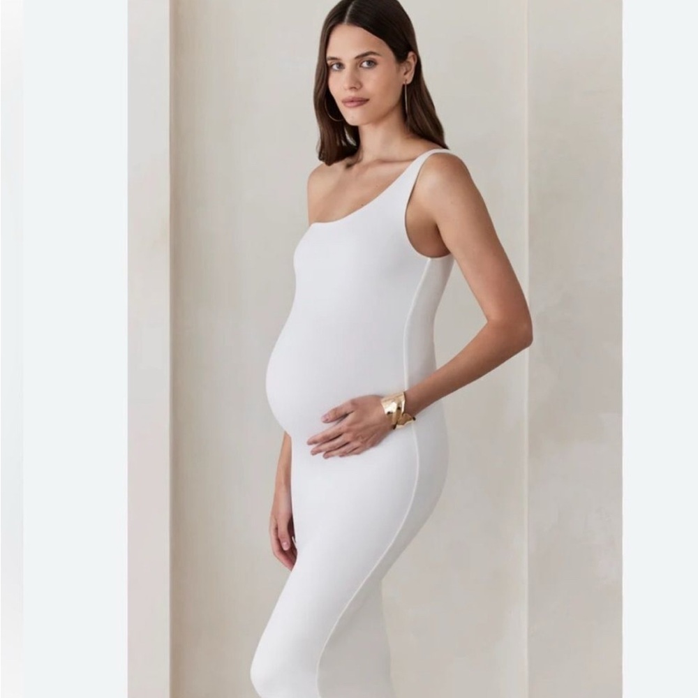 White maternity Maxi Dress